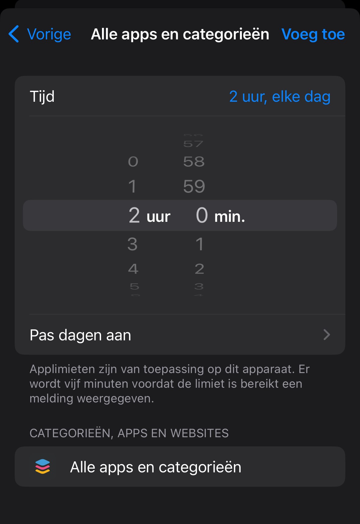 Apple schermtijd tijdsbegrenzing